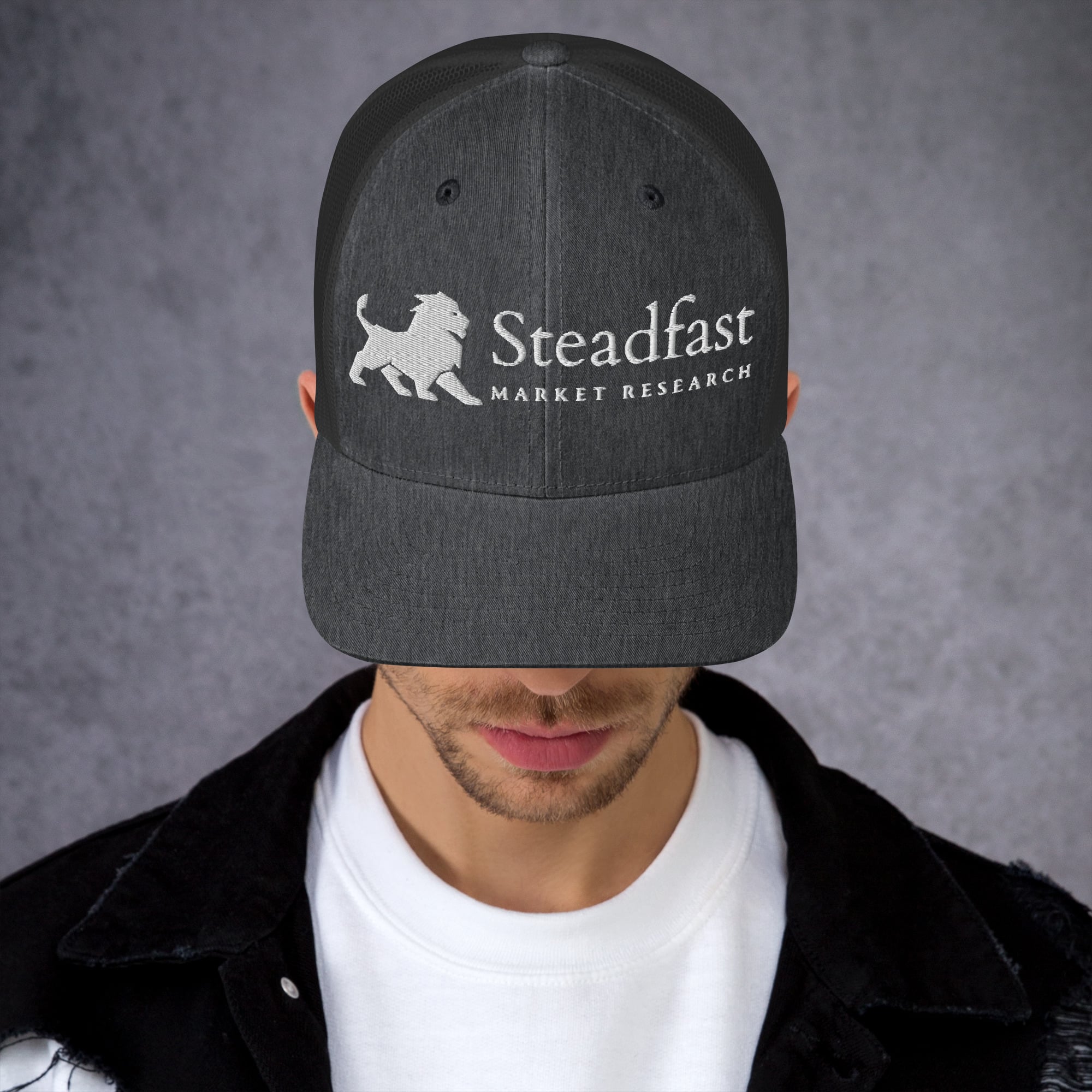 retro trucker hat dark heather gray front a a jpg retro trucker hat dark heather gray front a a jpg